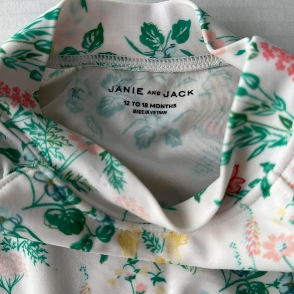 Janie and Jack Floral Rashgaurd Set Size 12/18 Months